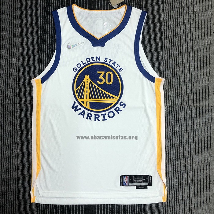 Camiseta Golden State Warriors Stephen Curry NO 30 Association Autentico Blanco